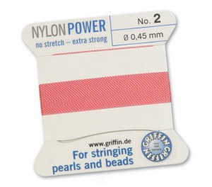 Скидка! GRIFFIN Nylon Power Шнур для бусин, 2 м, 0,45 мм, цвет: темно-розовый, арт. 070302