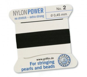 Скидка! GRIFFIN Nylon Power Шнур для бусин, 2 м, 0,45 мм, цвет: черный, арт. 072002