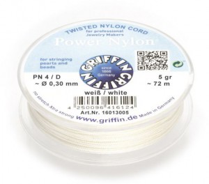 Скидка! GRIFFIN Power Nylon Шнур для бусин, 108 м, 0,25 мм, цвет: белый, арт.16012505