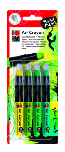 Marabu Art Crayon набор акварельных восковых мелков 'Зеленые джунгли', 4 шт. на блистере