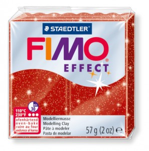 FIMO effect, 57 г, цвет: красный с блестками, арт. 8020-202
